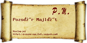 Pozsár Majlát névjegykártya